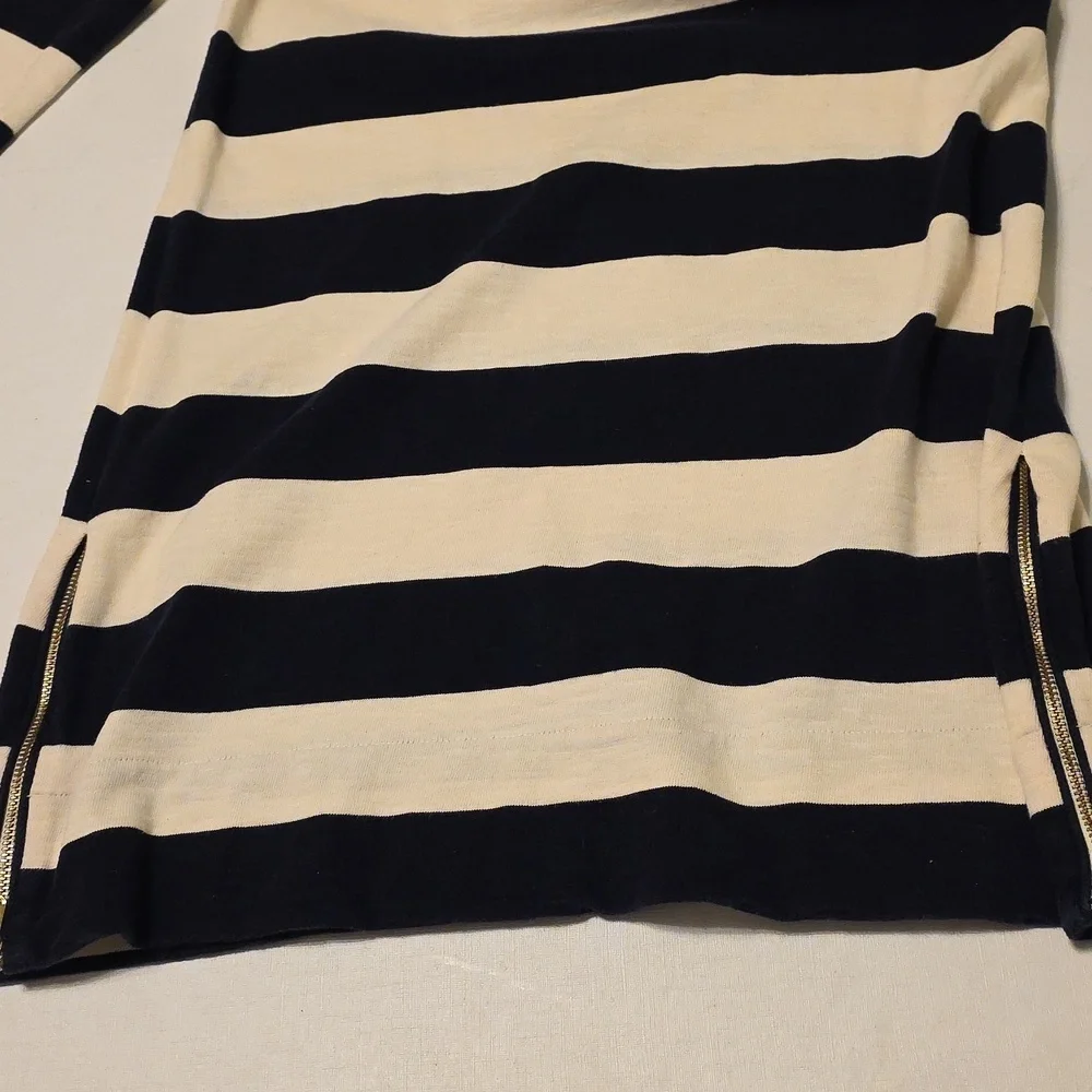 J. Crew Navy and Off-White Rugby Striped Mini Dress, XS
